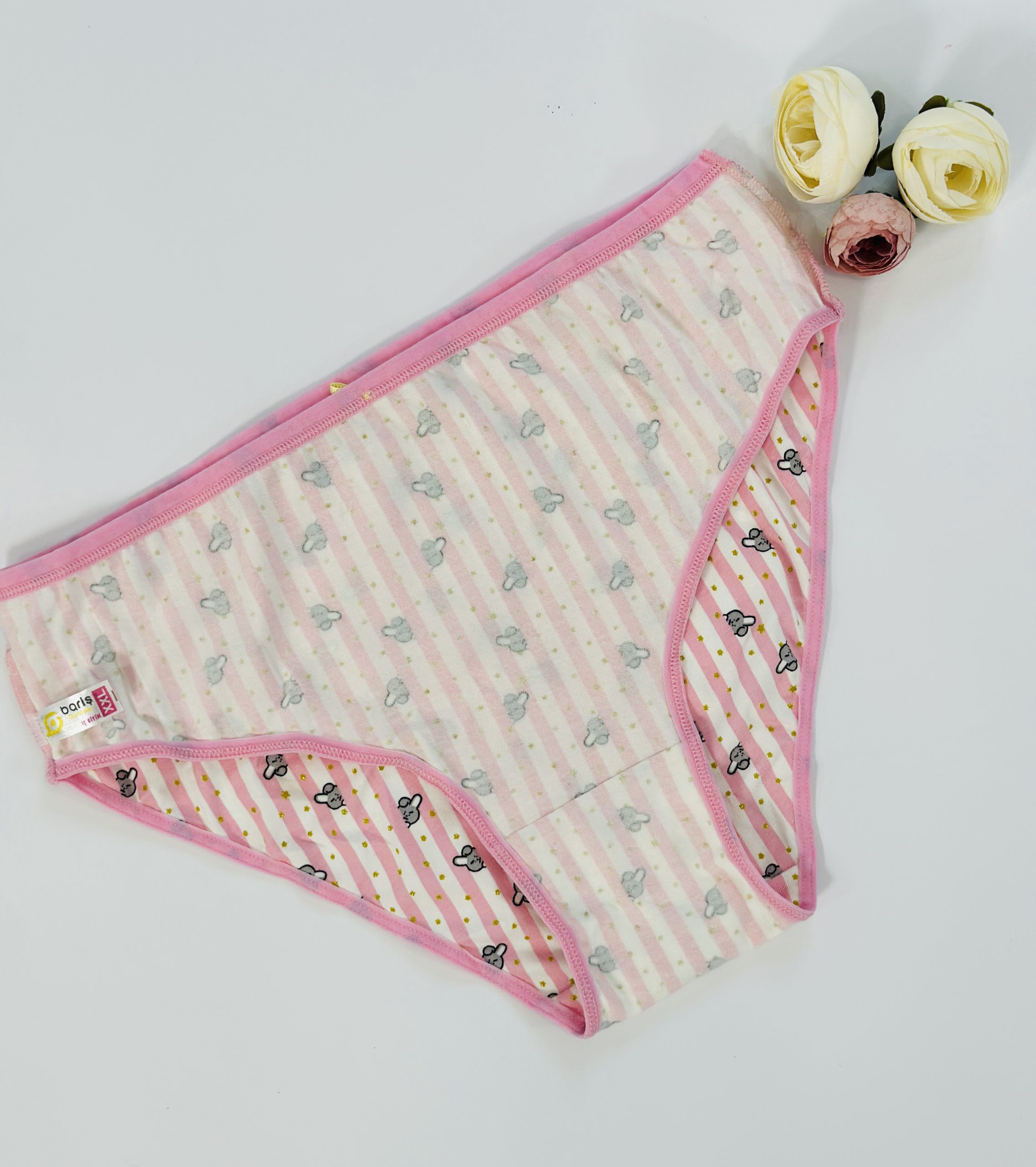 شورت زنانه باریش گلدن اسلیپ پنبه لاکرا تمام چاپ