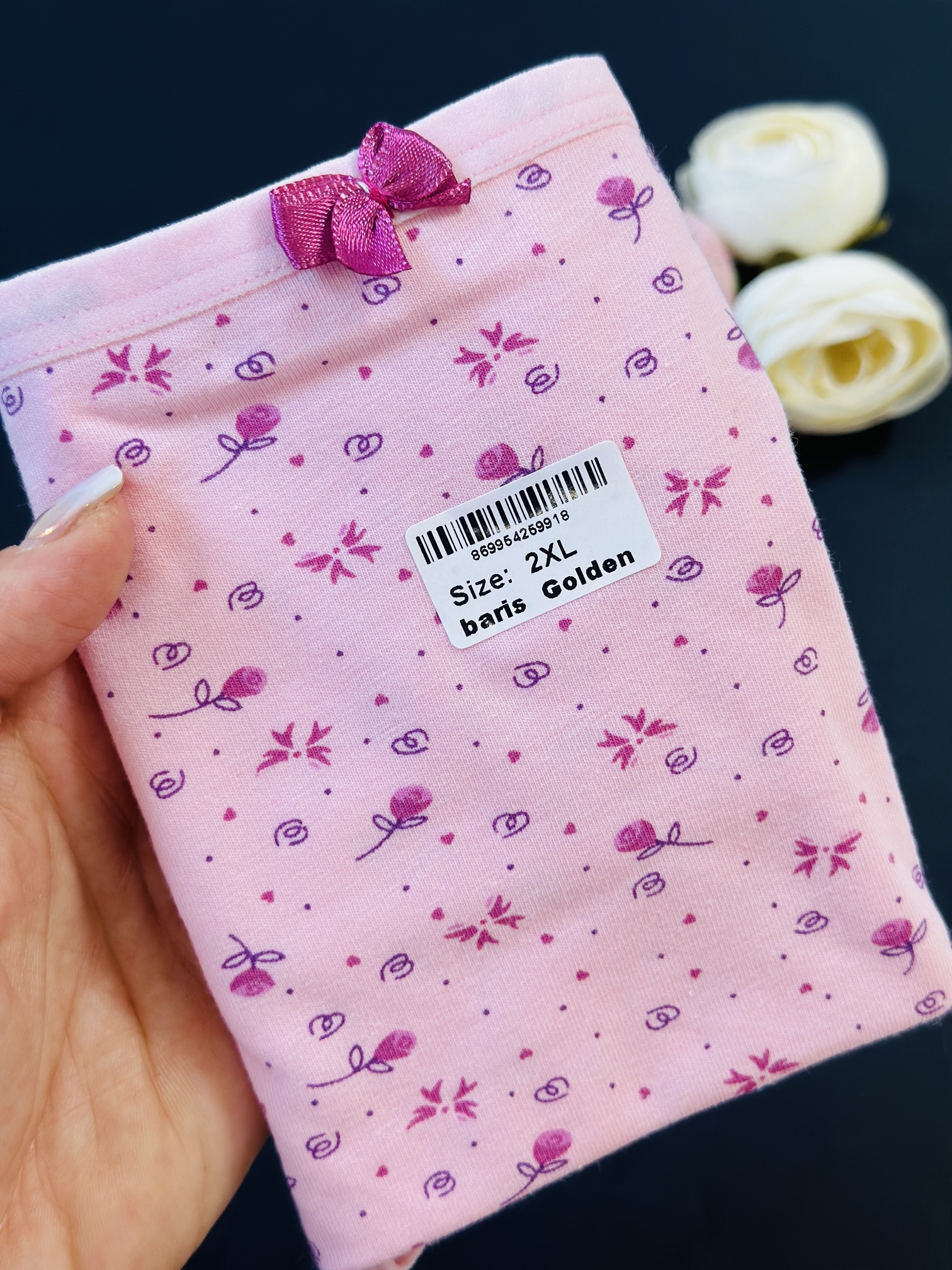 شورت زنانه باریش گلدن اسلیپ پنبه لاکرا تمام چاپ