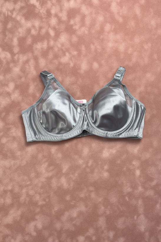 سوتین زنانه مردی فنردار پرلون کد 180 نقره ای