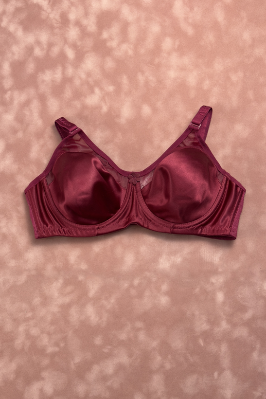 سوتین زنانه مردی فنردار پرلون کد 180 زرشکی