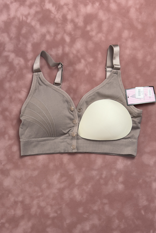 نیم تنه زنانه کش پهن پنبه لاکرا الوان جلوبازشو خاکی