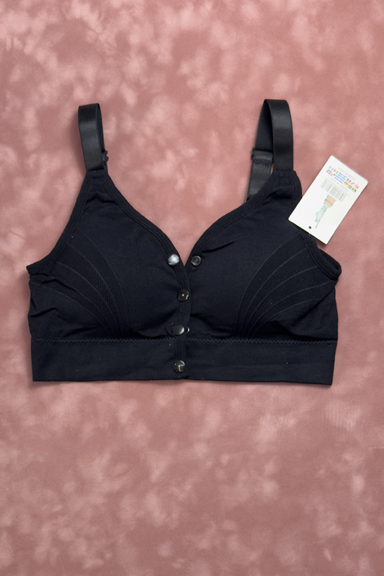 نیم تنه زنانه کش پهن پنبه لاکرا الوان جلوبازشو مشکی